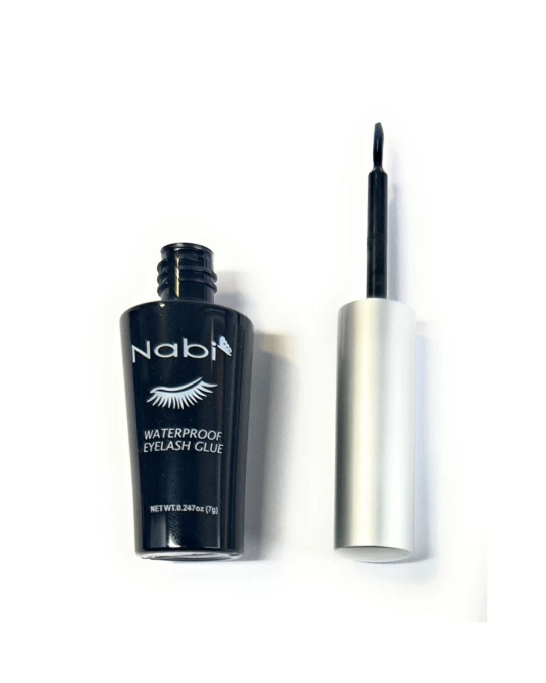 Nabi Waterproof Eyelash Glue with Applicator – Long Lasting Strong Adhesive for False Lashes in Clear or Black