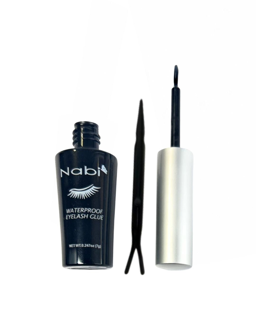 Nabi Waterproof Eyelash Glue with Applicator – Long Lasting Strong Adhesive for False Lashes in Clear or Black