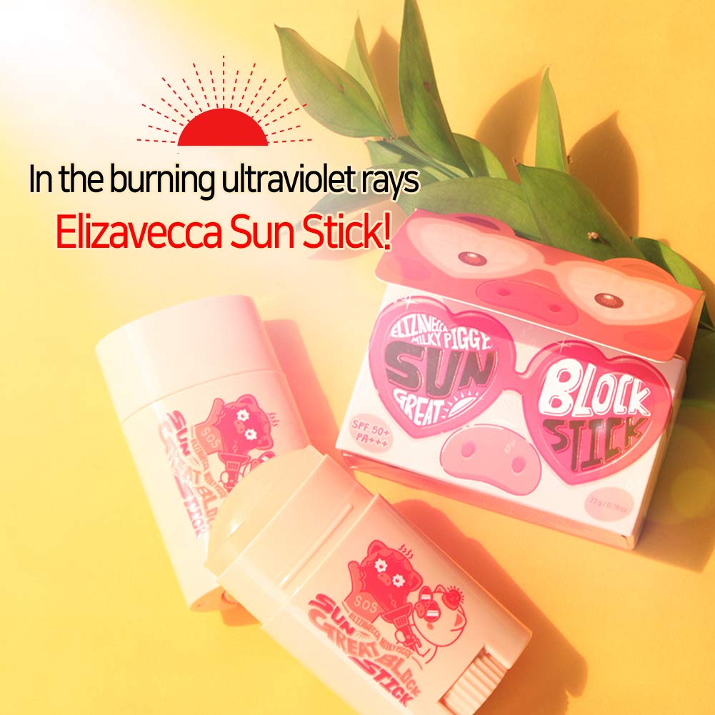 Elizavecca Milky Piggy Great Sun Block Stick SPF 50+ PA+++ Facial Sunscreen Stick UV Protection for All Skin Types