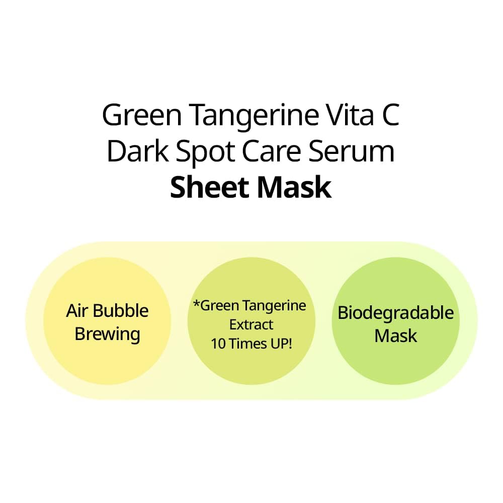 GOODAL Green Tangerine Vitamin C Mask – Brightening & Hydration (Pack of 5), glowing face skin