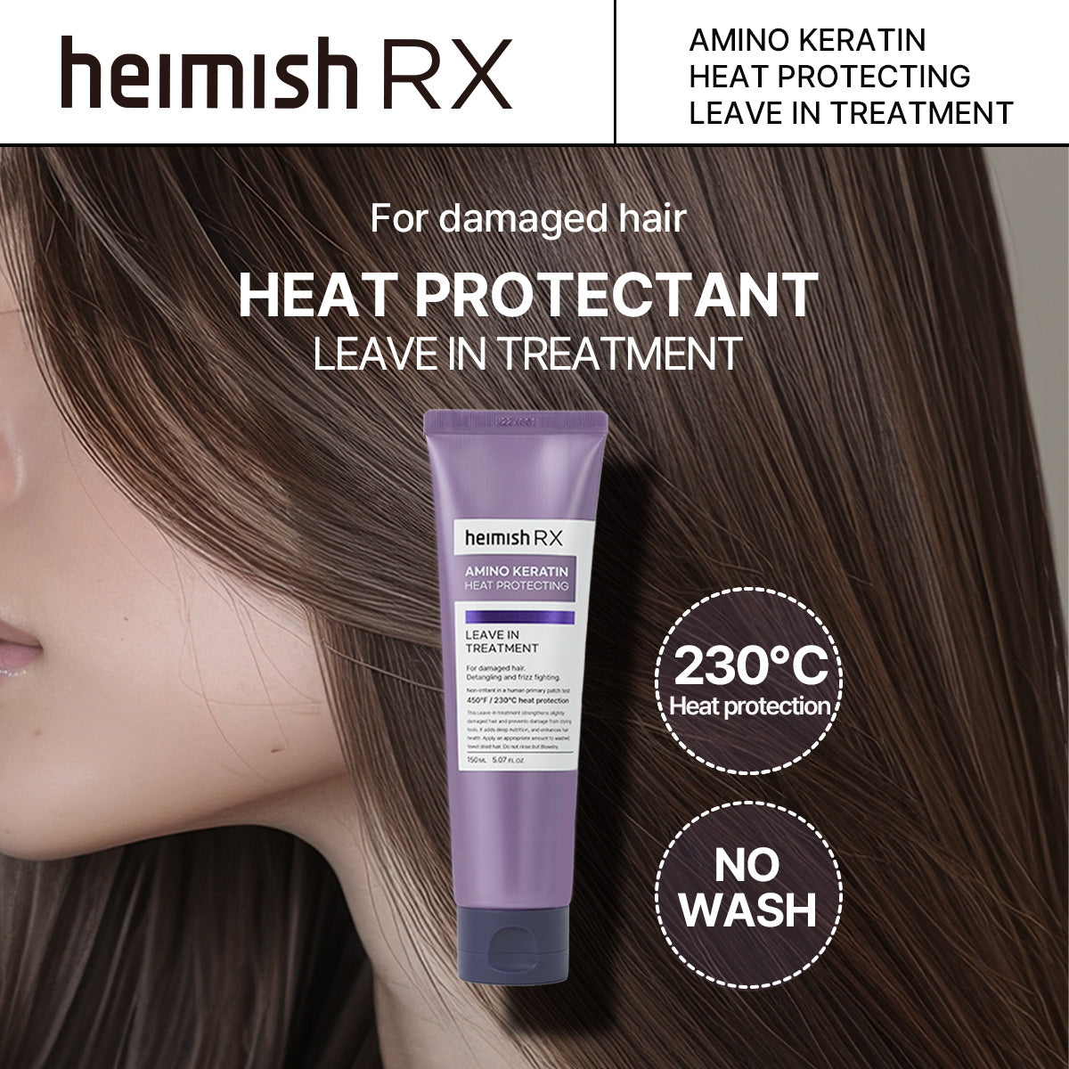 Heimish RX Amino Keratin Heat Protecting Leave-In Treatment 150ml – Strengthening & Frizz Control