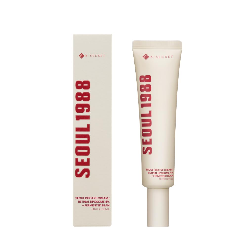 KSECRET SEOUL 1988 Eye Cream with 4% Retinal Liposome & Fermented Bean for Wrinkles Dark Circles Lightweight Hyaluronic Acid Moisturizer Niacinamide 30ml - Pigmentation