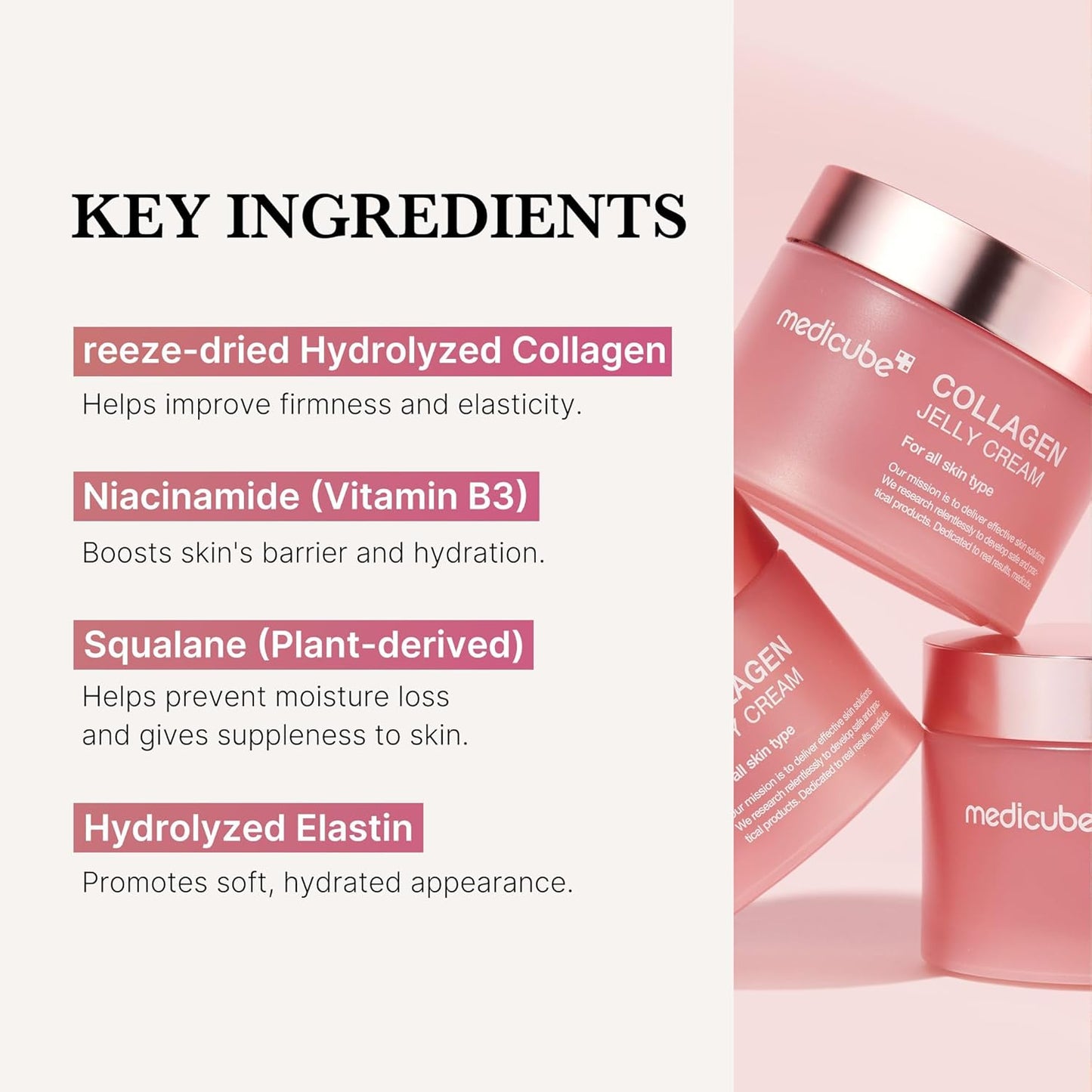 Medicube Collagen Jelly Cream 110ML - Niacinamide & Hydrolyzed Collagen for Hydration & 24h Glow