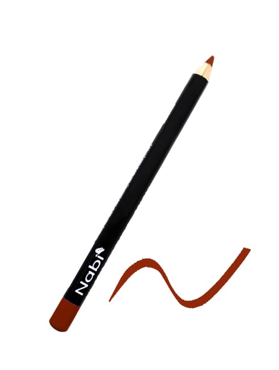 Nabi 12 BROWN Color Lip Liner Pencil Set - 12 Shades of Brown 5.5" Long-Lasting Matte Lip Definition with Beeswax & Mineral Oil for Smooth Application