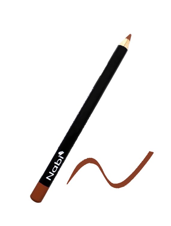 Nabi 12 BROWN Color Lip Liner Pencil Set - 12 Shades of Brown 5.5" Long-Lasting Matte Lip Definition with Beeswax & Mineral Oil for Smooth Application