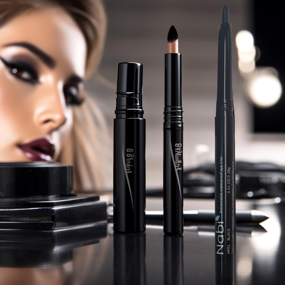 Nabi 12pcs Retractable Waterproof Black Eyeliner Wholesale Lot