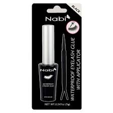 Nabi Waterproof Eyelash Glue with Applicator – Long Lasting Strong Adhesive for False Lashes in Clear or Black