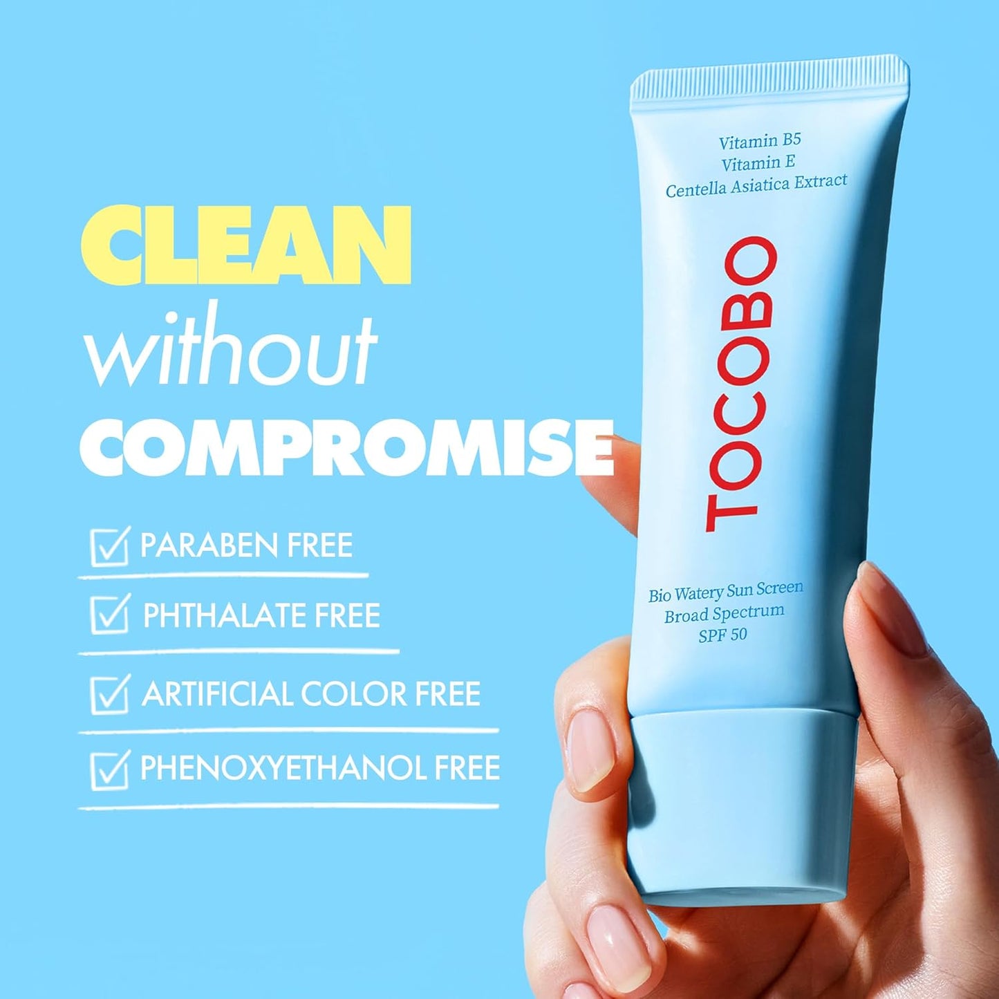 TOCOBO Bio Watery Sunscreen SPF50 Broad Spectrum Korean Facial Sun Cream – Lightweight Vegan Hydrating Formula 1.35 fl oz