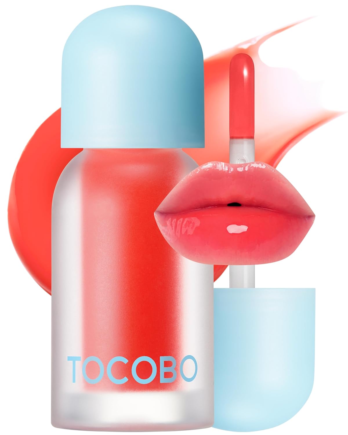 TOCOBO Juicy Berry Plumping Lip Oil 03 Black Cherry | Vegan Hydrating Lip Oil with Plant Oils | High Shine, Non-Sticky Gloss for All Skin Tones – 0.12 fl.oz