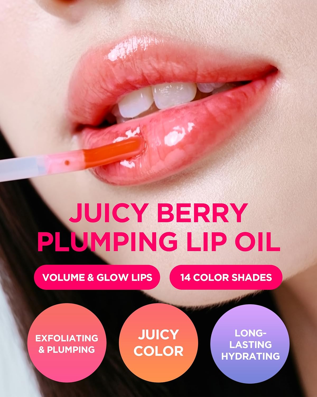 TOCOBO Juicy Berry Plumping Lip Oil 03 Black Cherry | Vegan Hydrating Lip Oil with Plant Oils | High Shine, Non-Sticky Gloss for All Skin Tones – 0.12 fl.oz