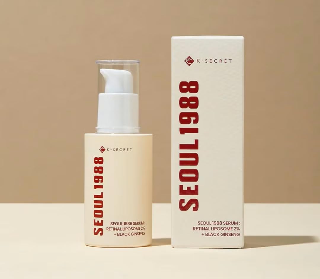 KSECRET SEOUL 1988 Serum Retinal Liposome 2% + Black Ginseng – Korean Anti-Aging Serum with Bakuchiol, Vitamin C & Peptides