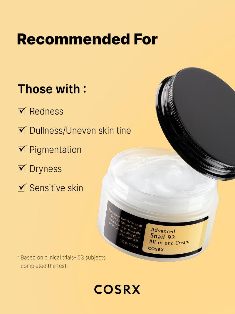 COSRX - Advanced Snail 92 All in one Cream - Skin Hydrating & Repair Formula esBeauty