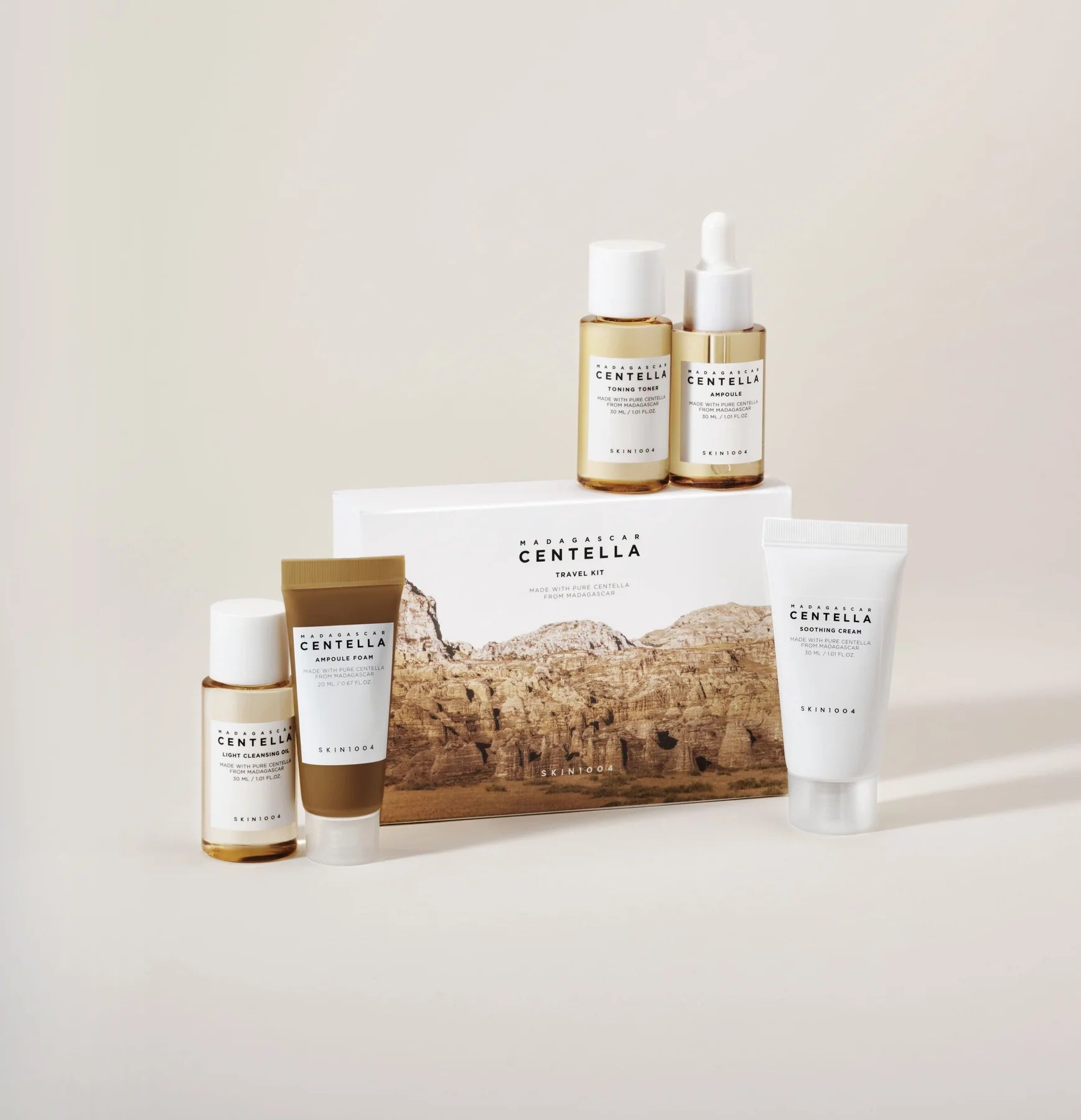 SKIN1004 Madagascar Centella 5-Piece Skincare Travel Kit - Hydrating and Soothing Care for All Skin Types esBeauty